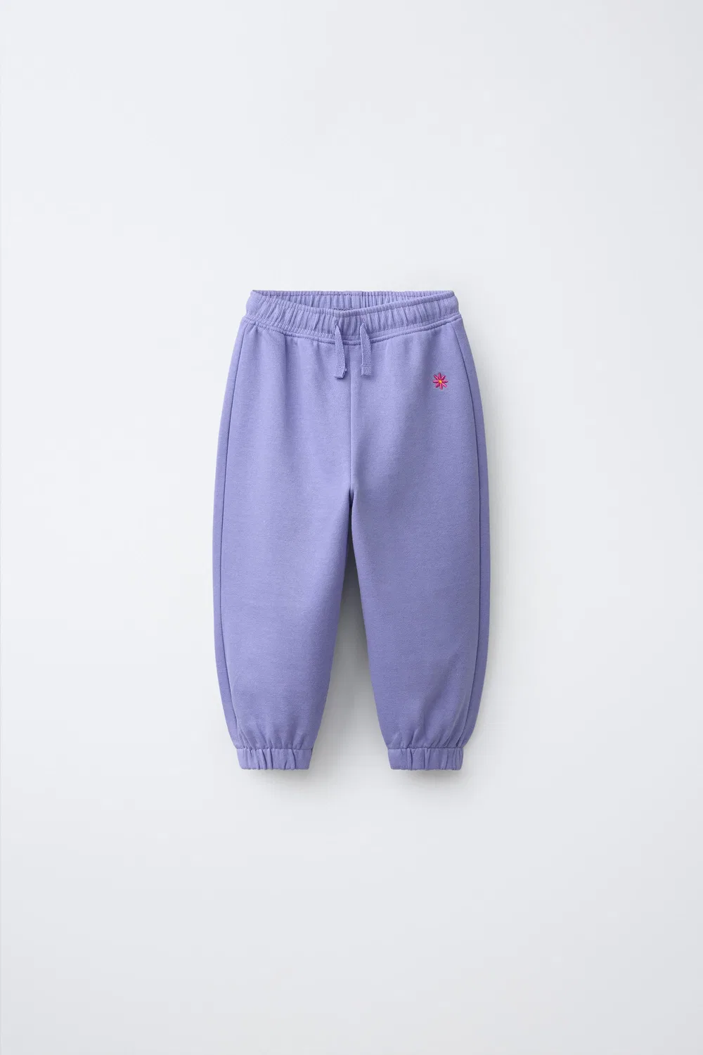 Плюшевые брюки с вышивкой в виде ромашек ZARA, Blue/Lavender