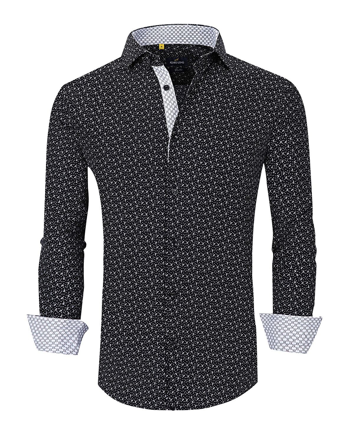 

Мужская классическая рубашка slim fit business в морском стиле на пуговицах Azaro Uomo, мульти