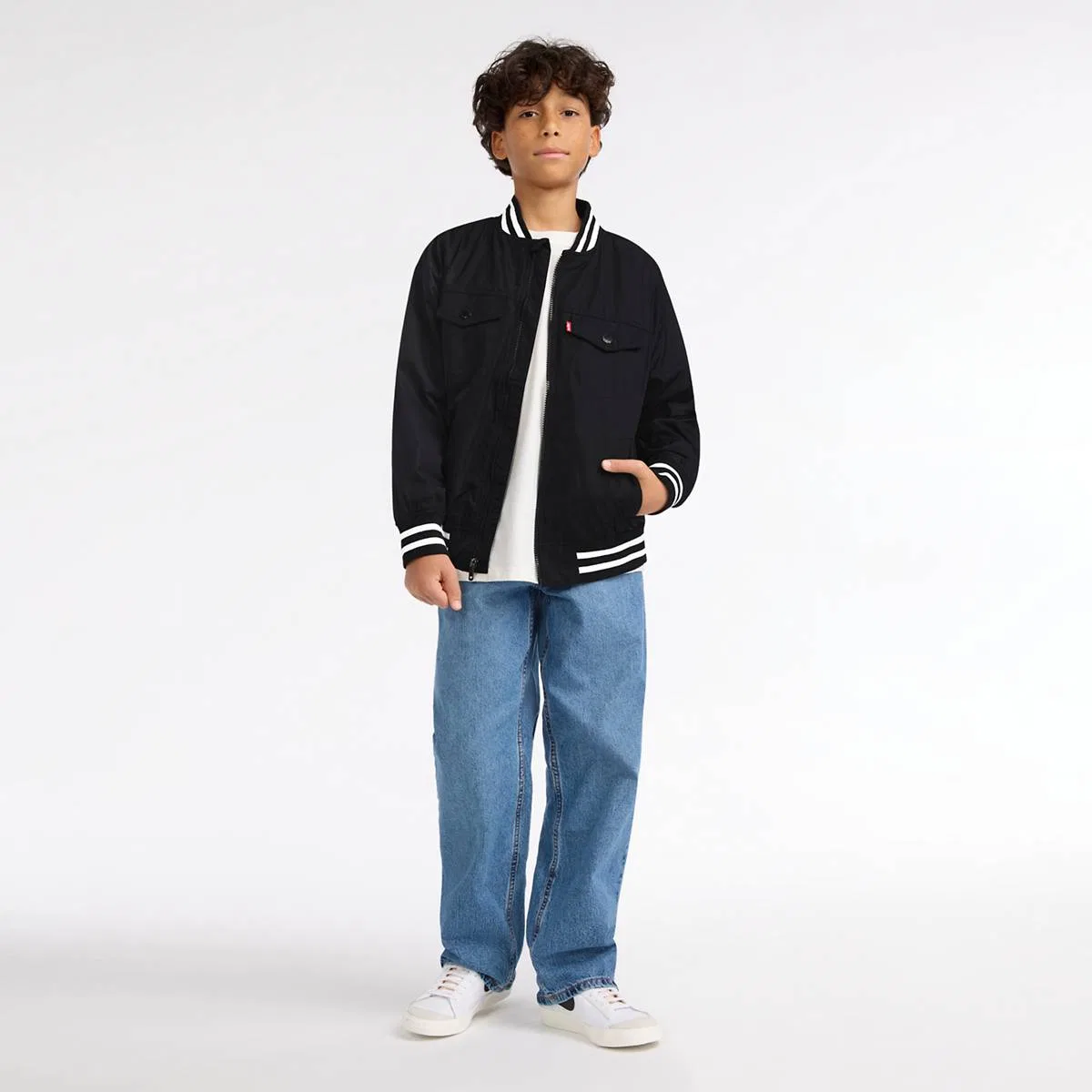 Куртка-Бомбер на сетчатой подкладке, размеры для мальчиков 8-20 лет Levi's, Black Stretch
