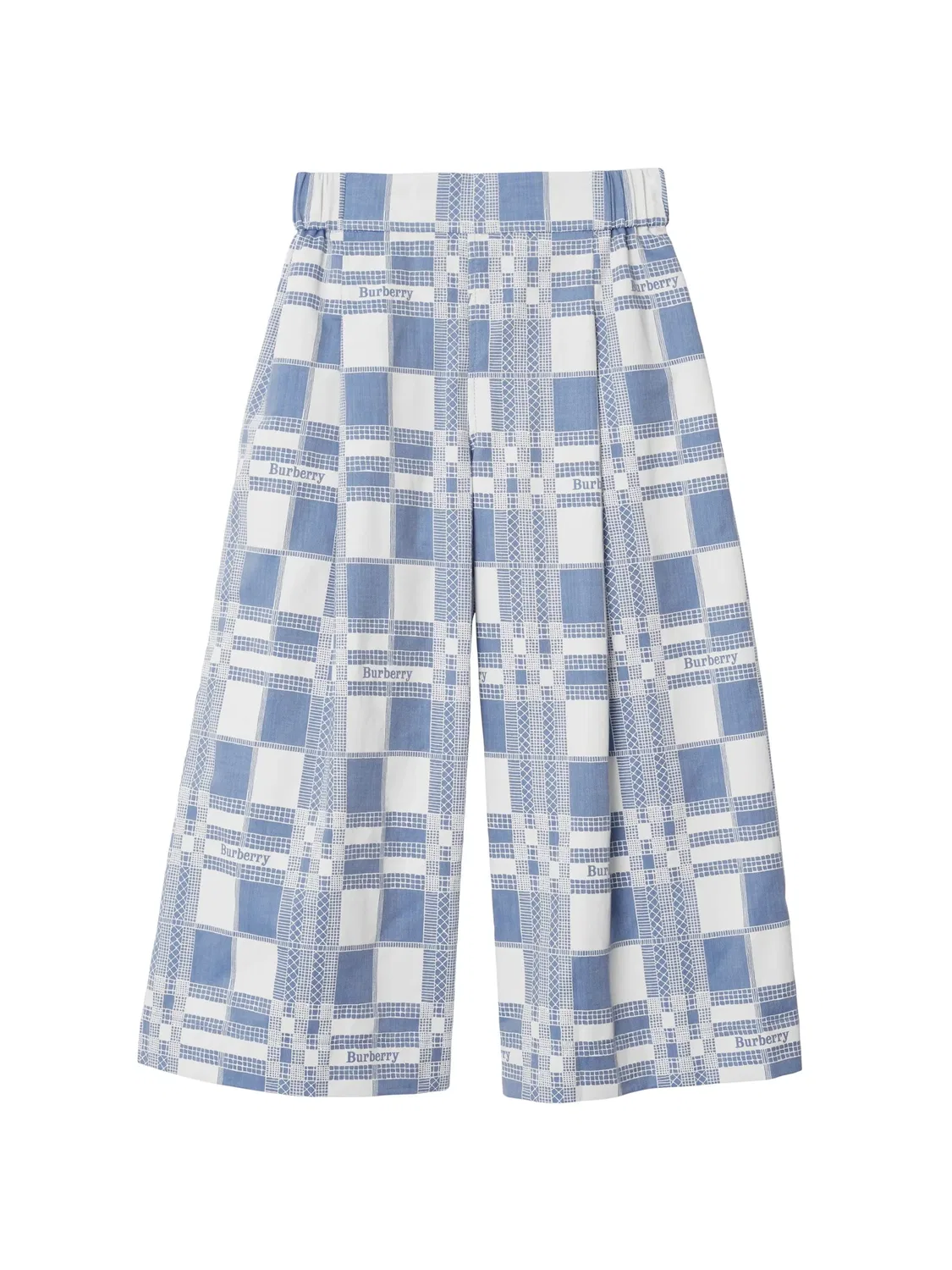 Широкие брюки в клетку Burberry, синий