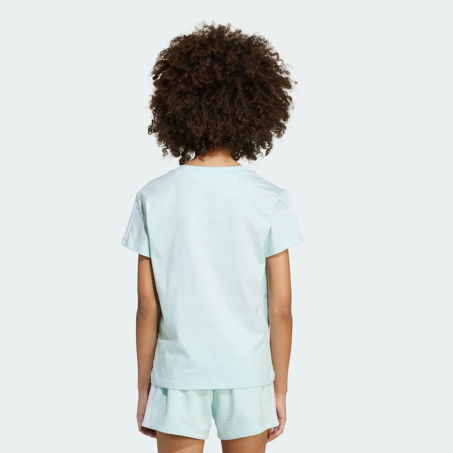 Детская футболка с круглым вырезом Essentials Kids Adidas, Aquamaringrun Weiss Blau — фото 3