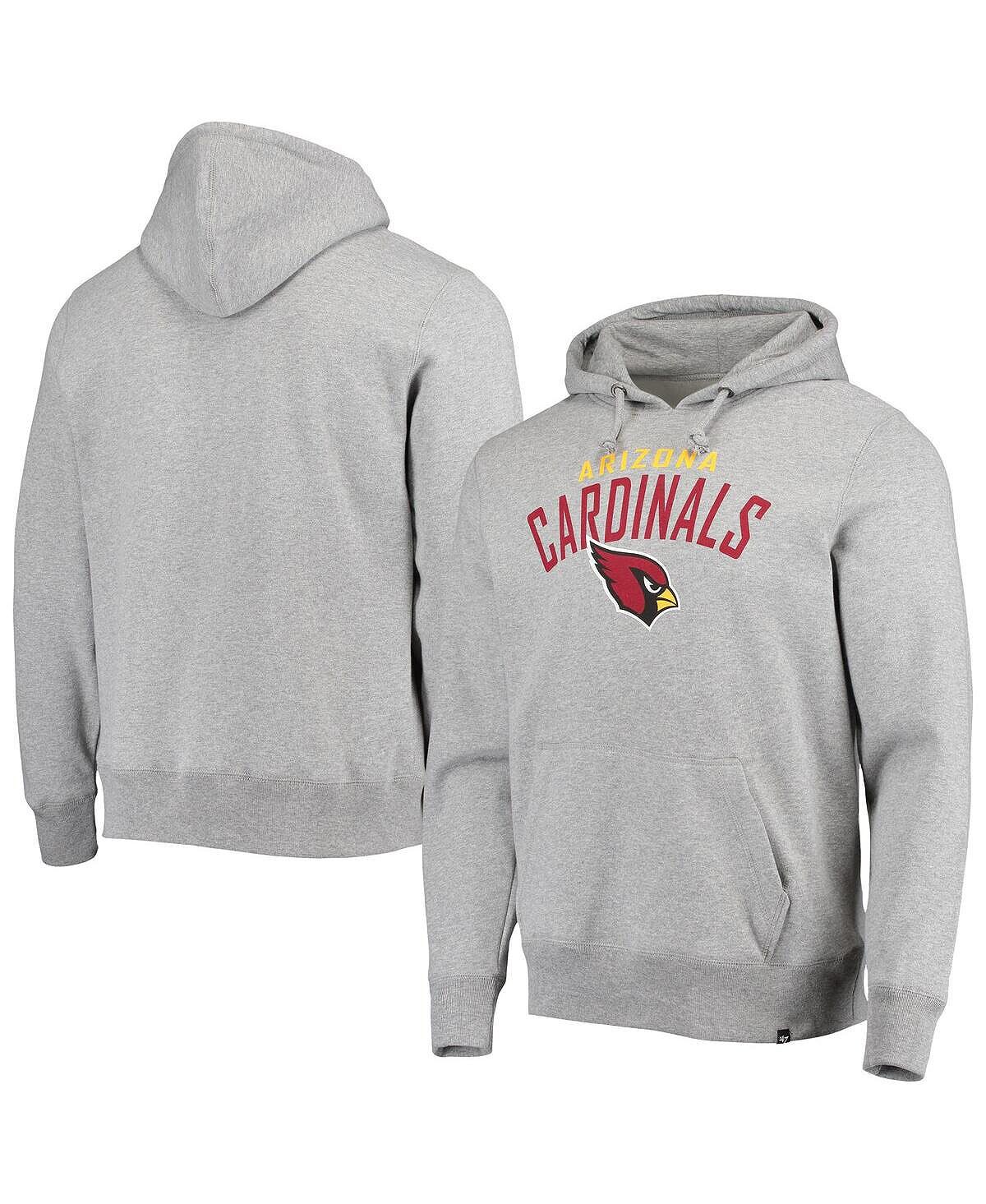 

Мужская худи '47 heather grey arizona cardinals outrush headline pullover hoodie '47 Brand, мульти