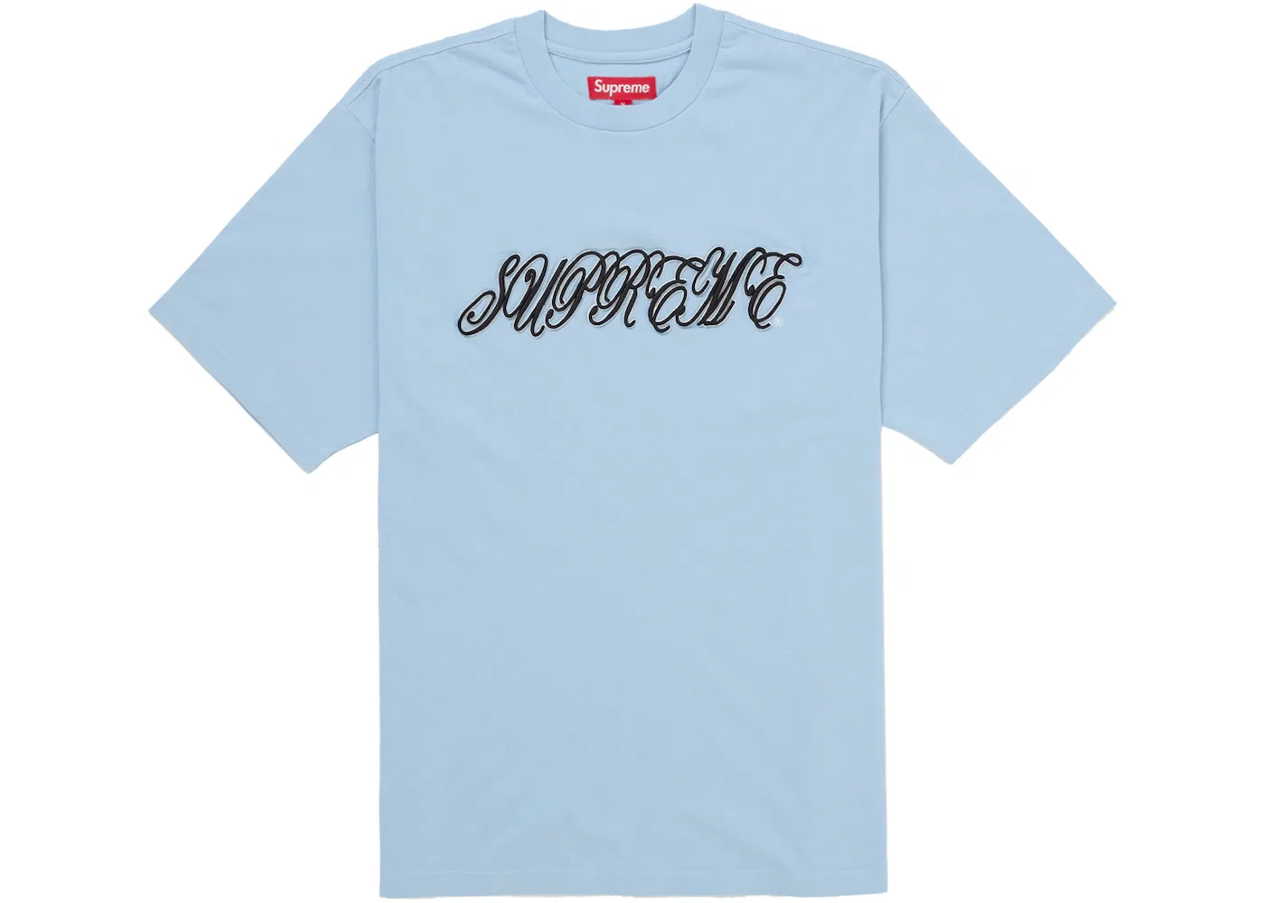 Мужская футболка с принтом Supreme Raised Script Top, Light Blue