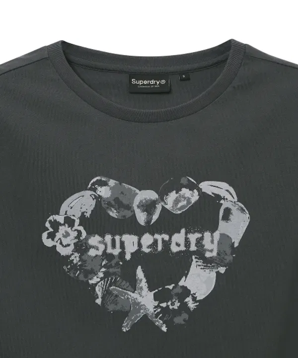 Футболка с принтом сердца, Superdry, Charcoal — фото 4
