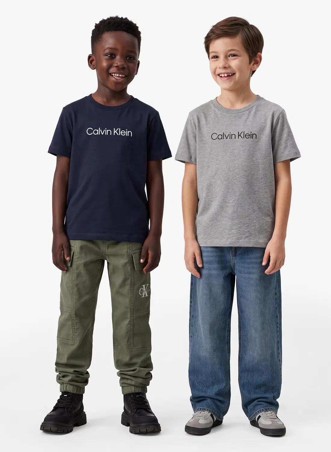 Комплект футболок с принтом логотипа, Calvin Klein Jeans, серый
