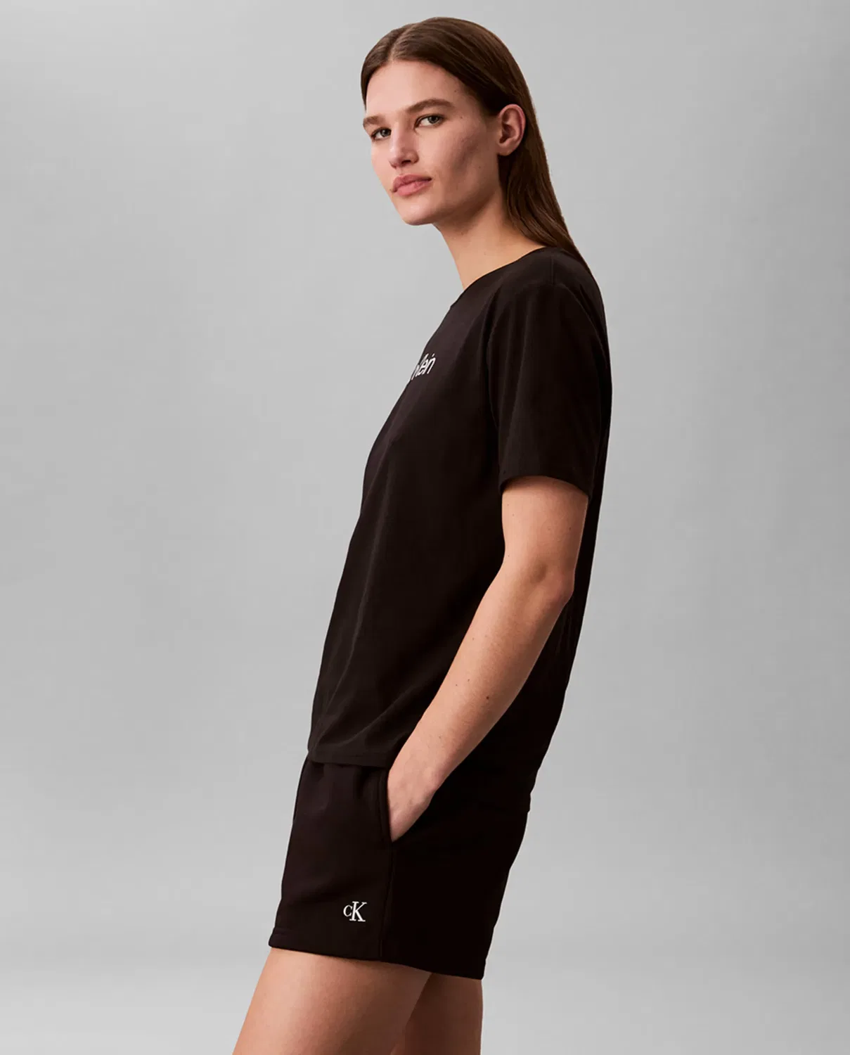 Женская футболка с коротким рукавом хлопковая Calvin Klein, Negro — фото 3