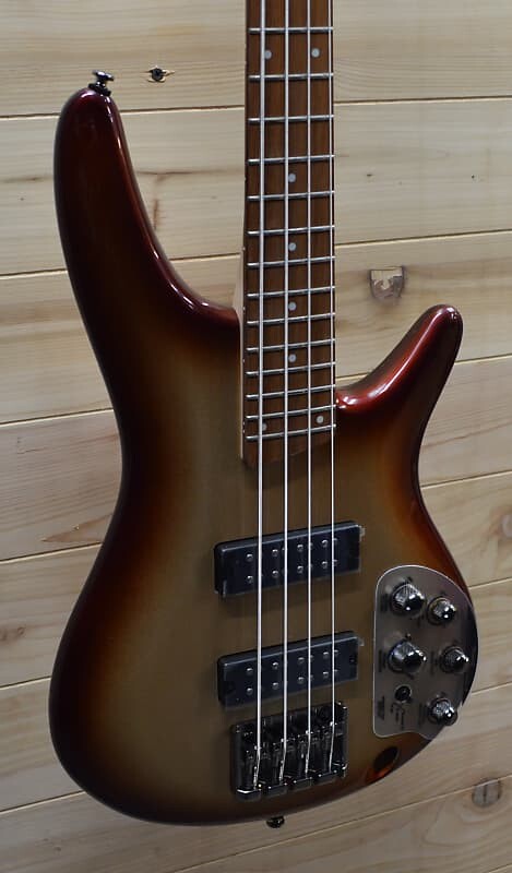 

Новая электрическая бас-гитара Ibanez SR300E Charred Champagne Burst