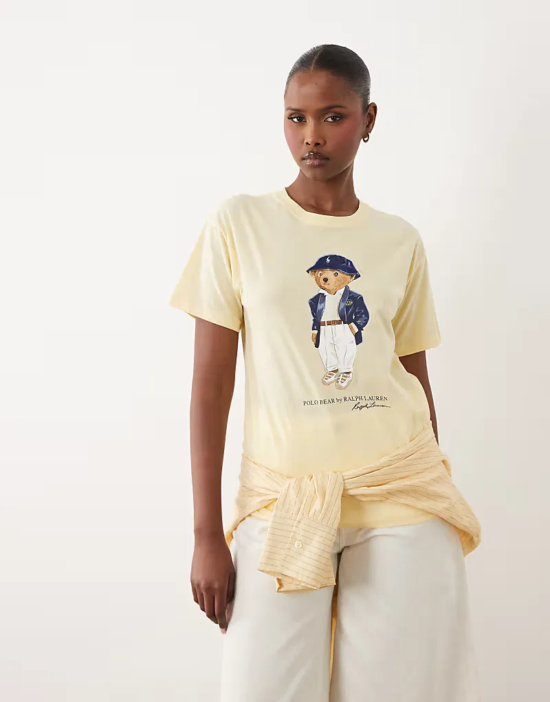 Футболка Polo Ralph Lauren Polo Bear прямого кроя желтого