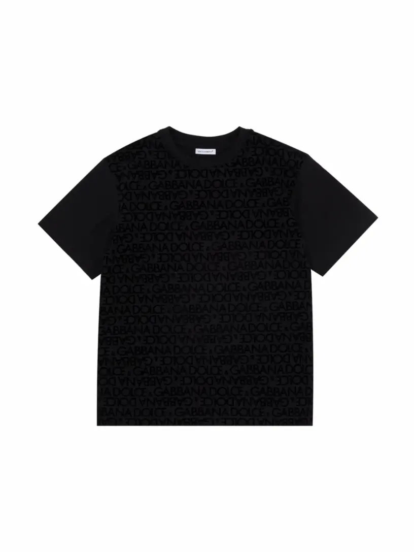 

Хлопковая футболка с монограммой Dolce&Gabbana, черный