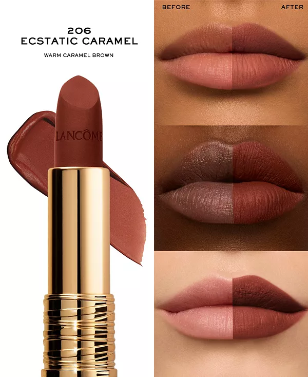 Матовая помада L'Absolu Rouge Drama. Lancôme, 206 - ecstatic caramel — фото 3