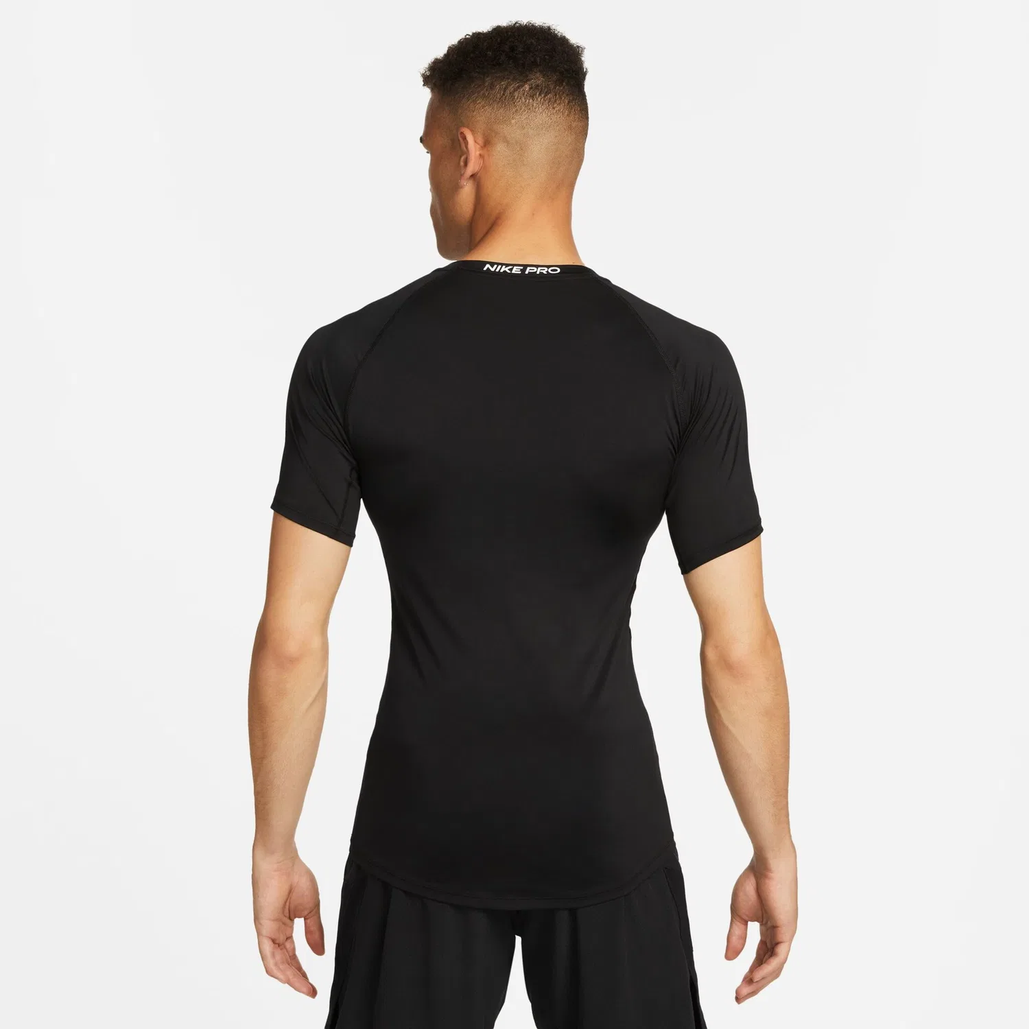 Мужской облегающий тренировочный топ Nike Pro Nike, Black/White — фото 2