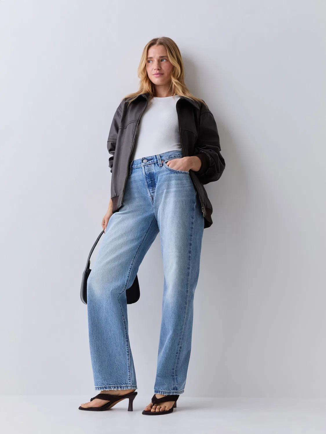 Синие прямые свободные джинсы Levi's Hallowed Hour 501 в стиле 90-х — фото 2