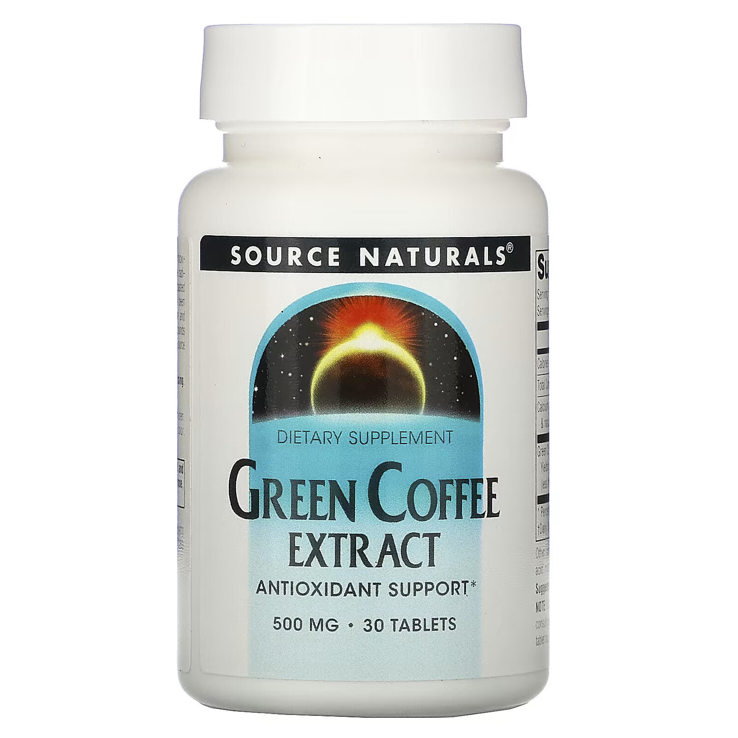 

Source Naturals, Экстракт зелёного кофе, 500 мг, 30 таблеток