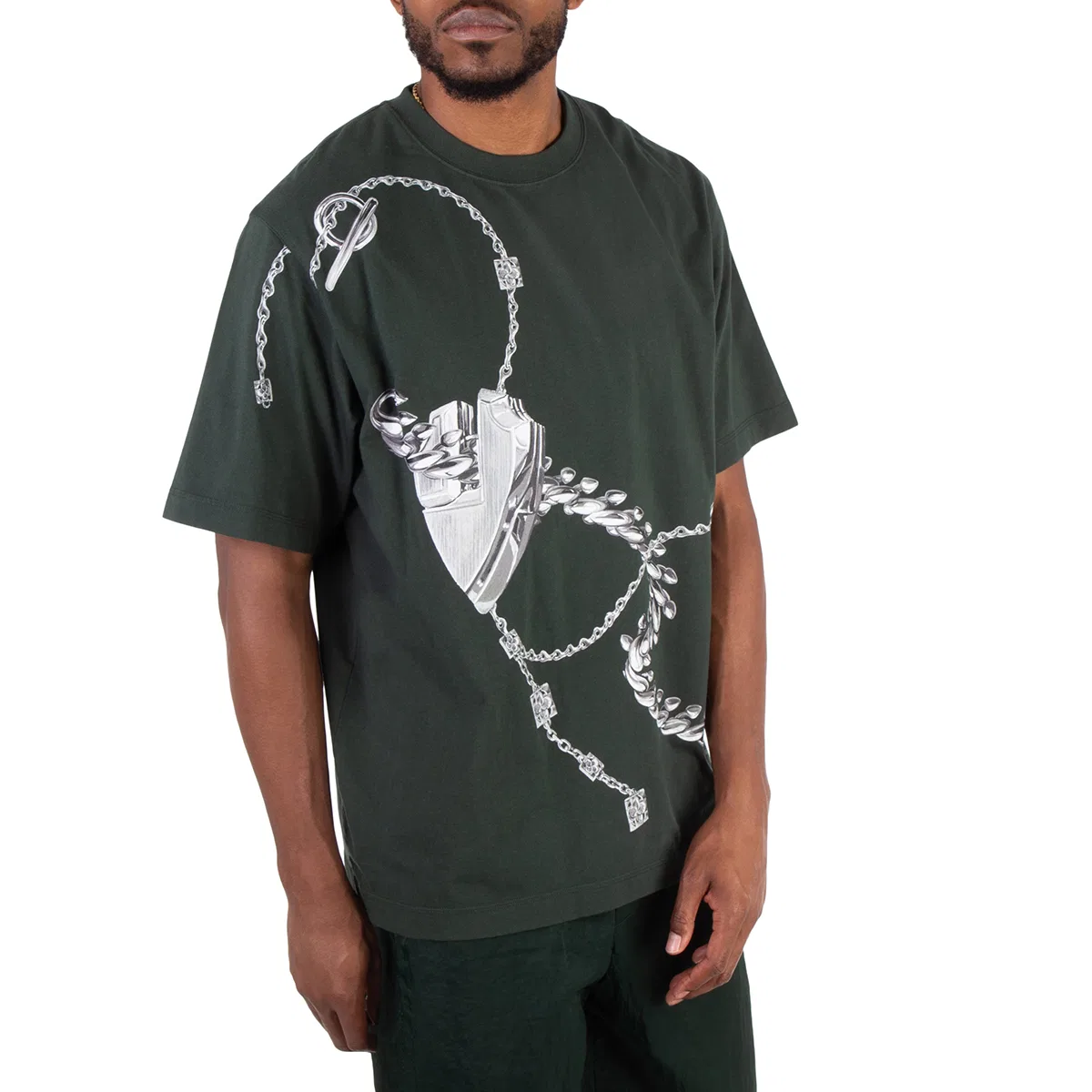Футболка с графическим принтом Graphic Print Crewneck Cotton T-Shirt Burberry, Fir Pattern — фото 3