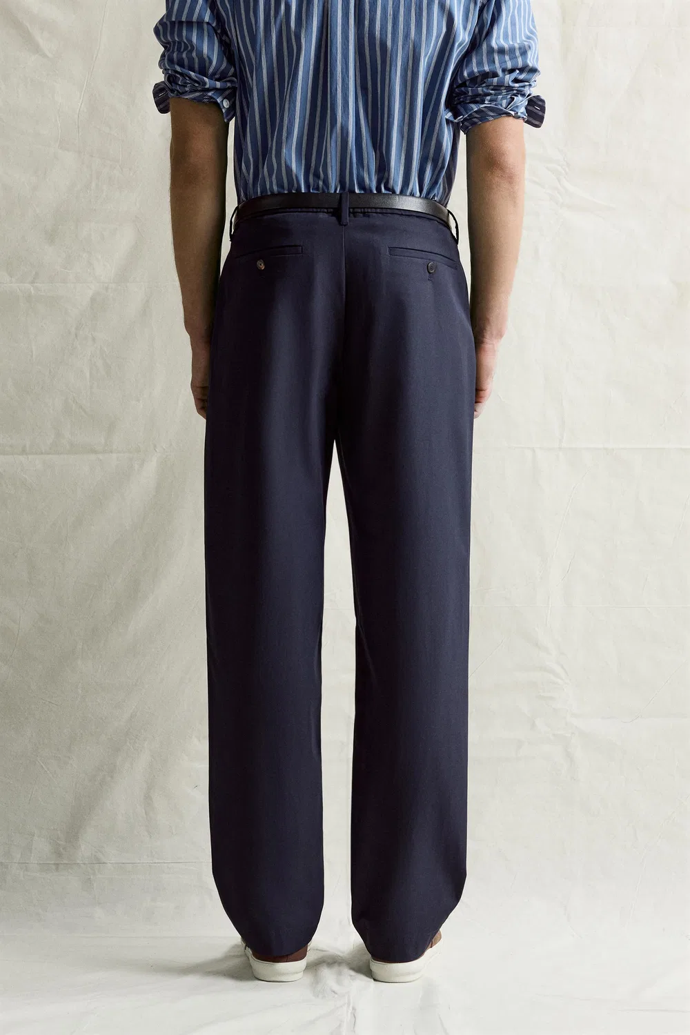 Удобные брюки свободного кройа ZARA, Dark navy — фото 3