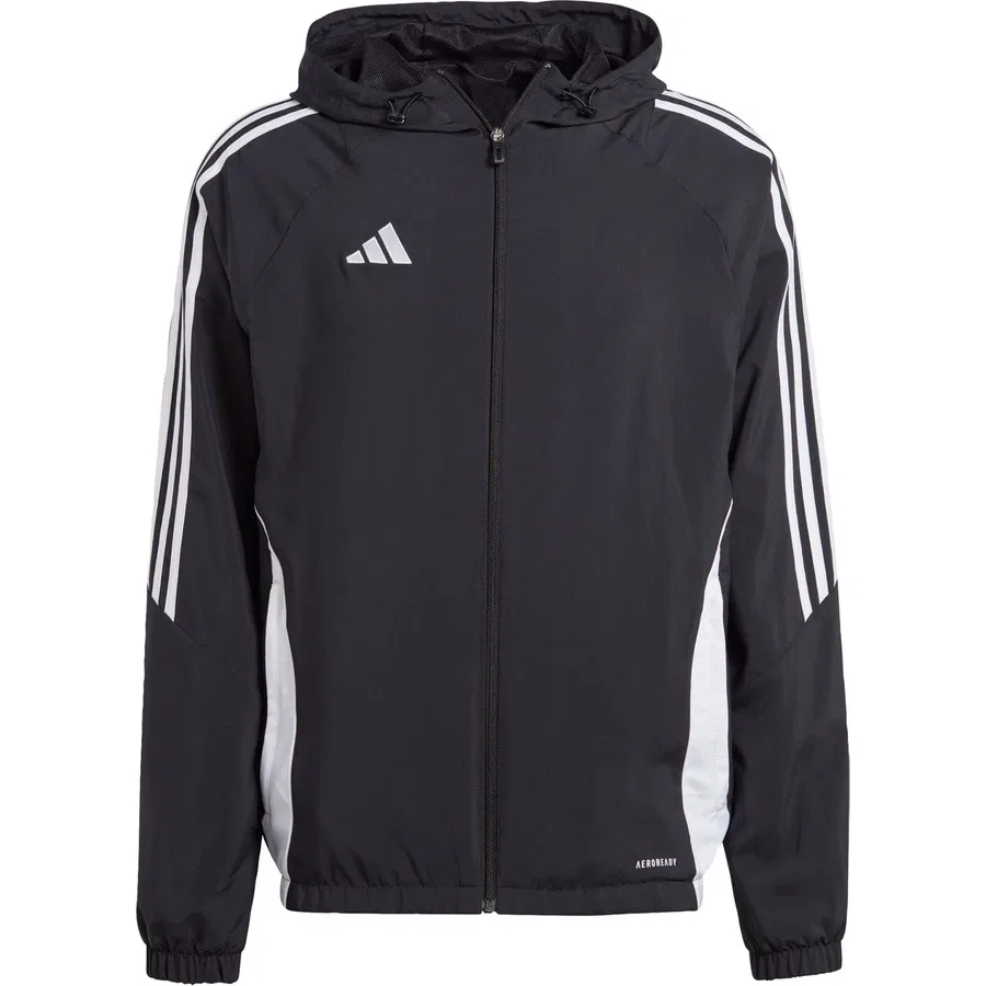 Ветровка спортивная с длинным рукавом Tiro 24 adidas, Черно-белый — фото 3