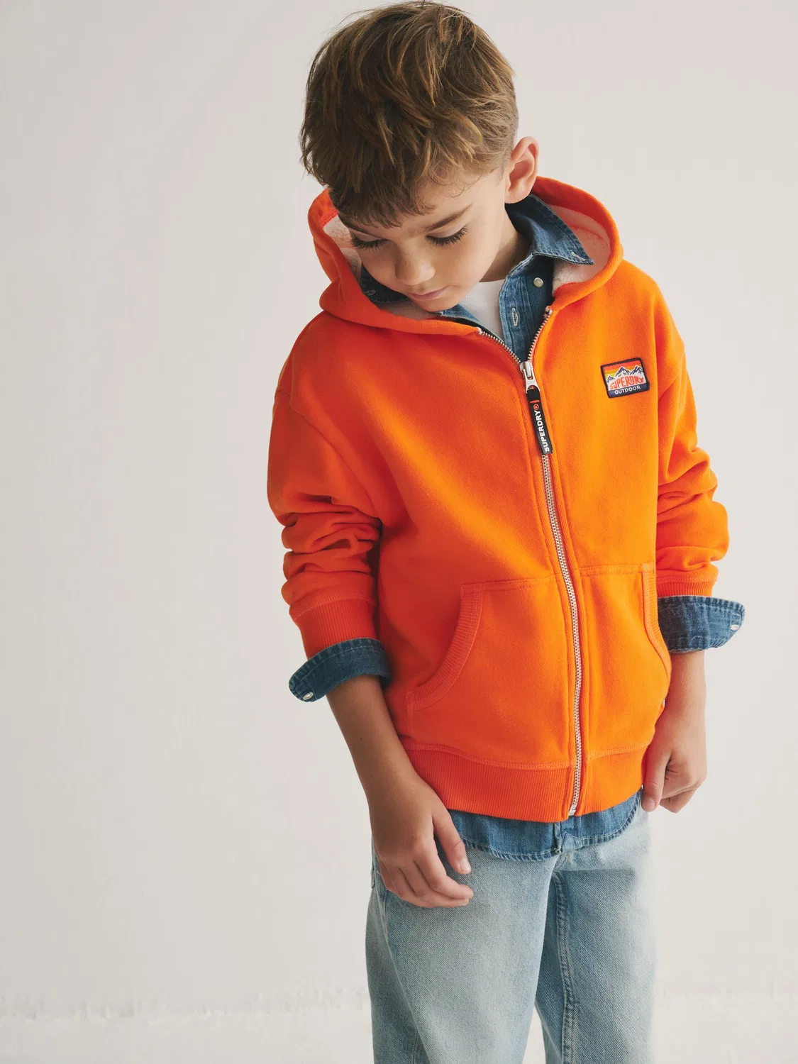 Худи на молнии Superdry Orange, оранжевый