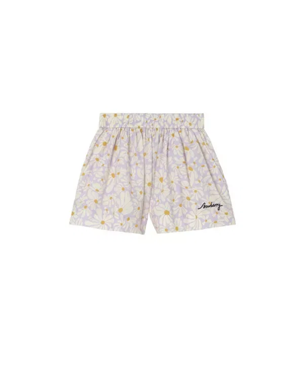 Детские шорты для девочек с принтом Daisy Burberry, Wisteria Purple