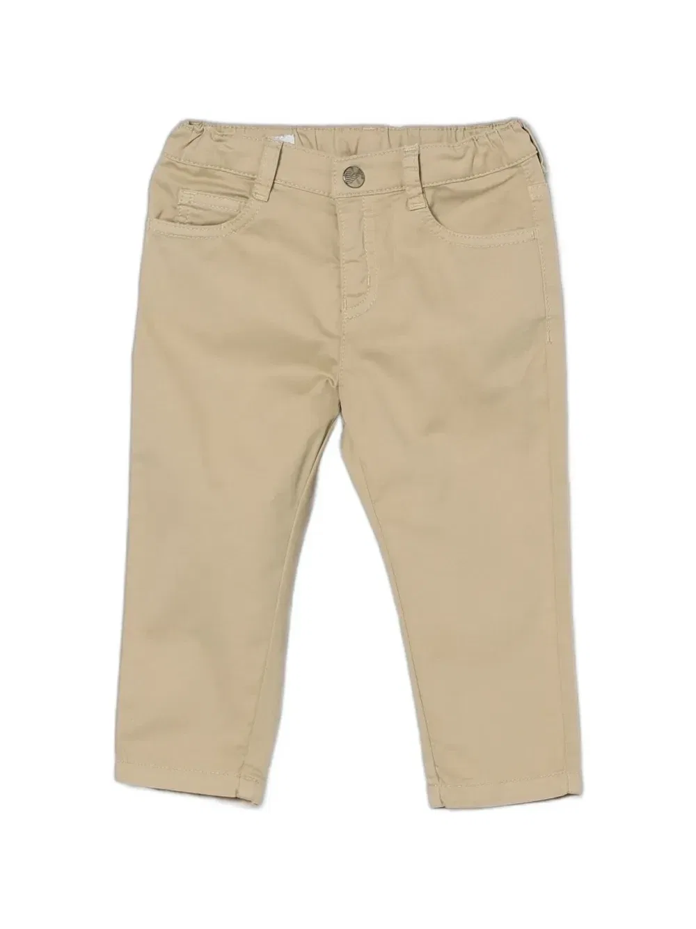 Брюки прямого кроя Emporio Armani Kids, бежевый