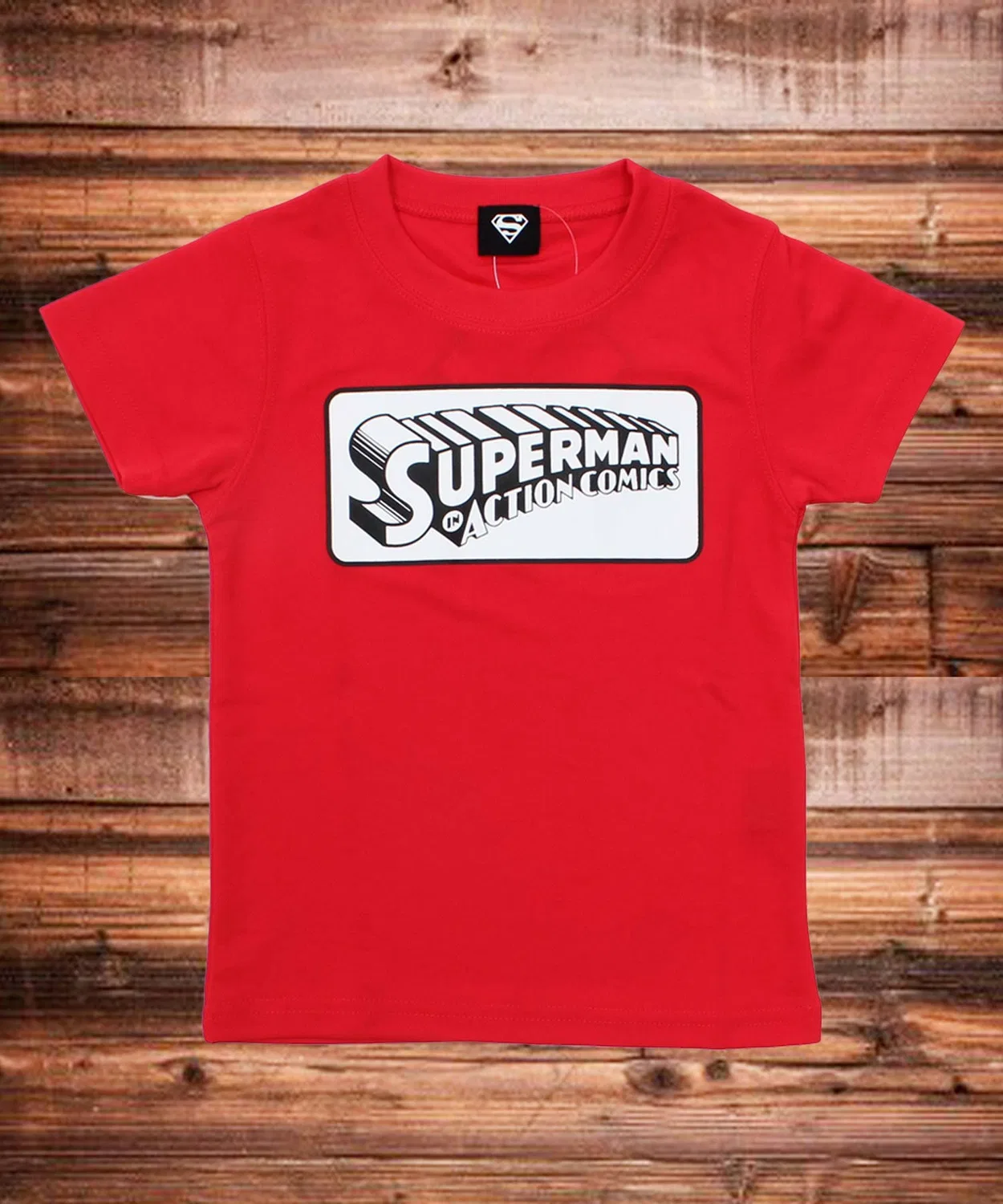 Детская футболка с принтом Superman, с коротким рукавом THE CASUAL, Red