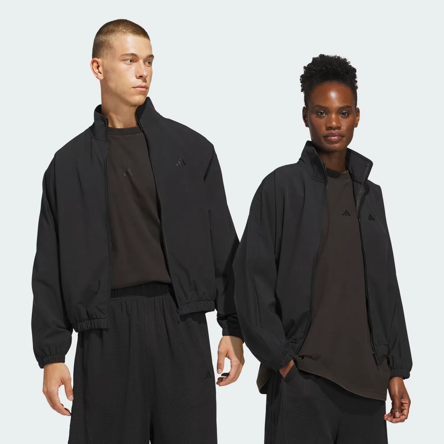 Куртка унисекс свободного кроя Basketball Woven Track Jacket Adidas Performance, черный