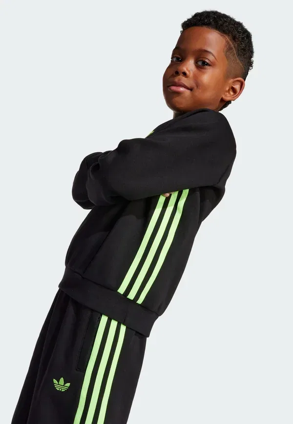Сет из джемпера и штанов Striped Adidas Originals Black, Signal Green, черный/зеленый — фото 3