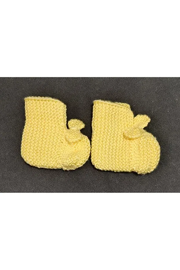 Детские пинетки для новорожденных вязаные Moda, Yellow — фото 3
