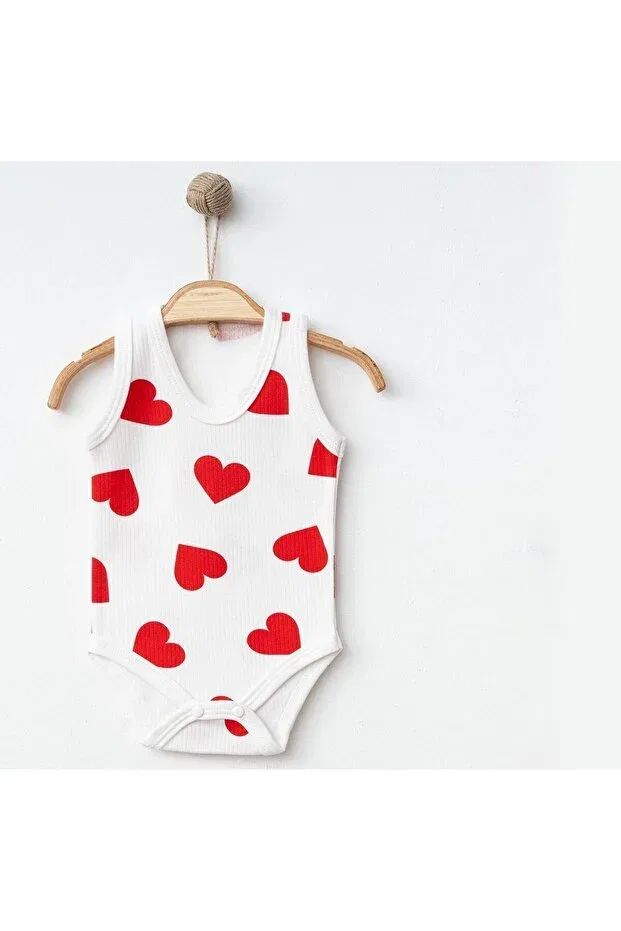 Детское боди-слип для новорожденных хлопковый Sparrow Laurel, White Heart — фото 2