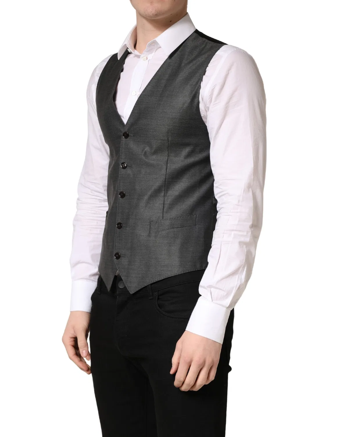 Мужской жилет приталенный Vest Dolce & Gabbana, Dark Gray — фото 3
