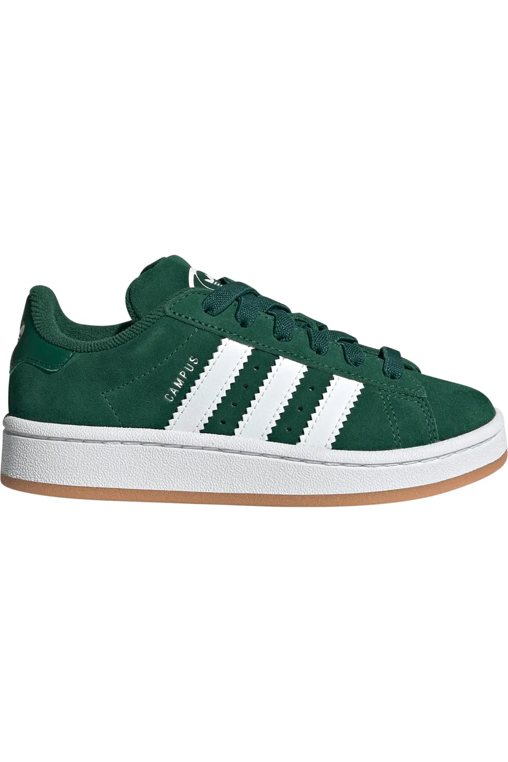 Кроссовки детские с мягким воротником Campus 00s adidas, Dark Green/Cloud White/Gum — фото 3