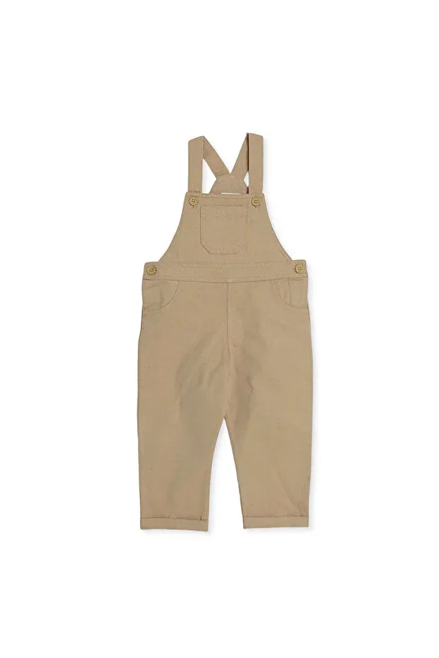 Детский комбинезон для мальчиков джинсовый Salopet Buttoned Double Ebebek Hello Baby, Beige