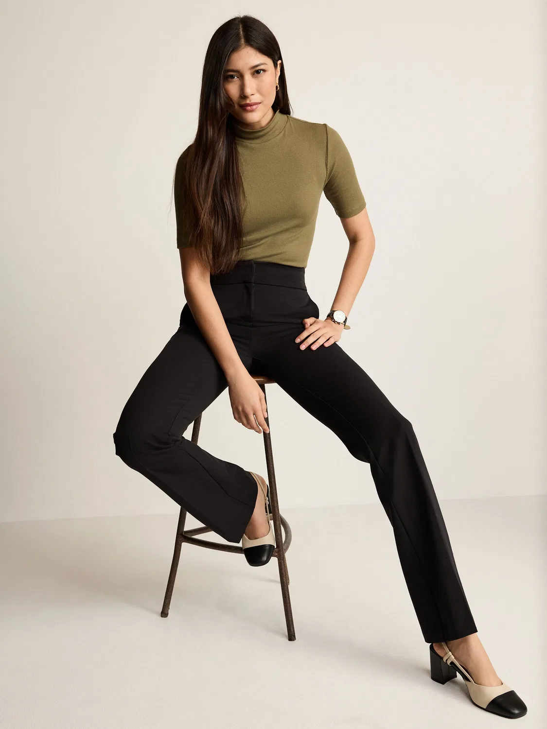 Брюки-клеш Black Bootcut Tailored Trousers Next, черный — фото 2