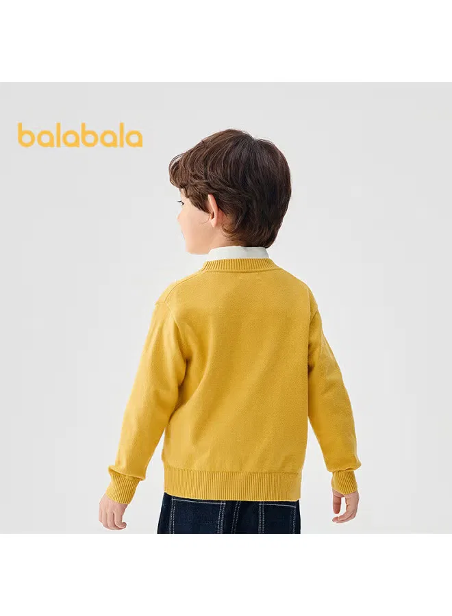 Свитер вязаный детский с длинным рукавом Balabala, желтый — фото 4