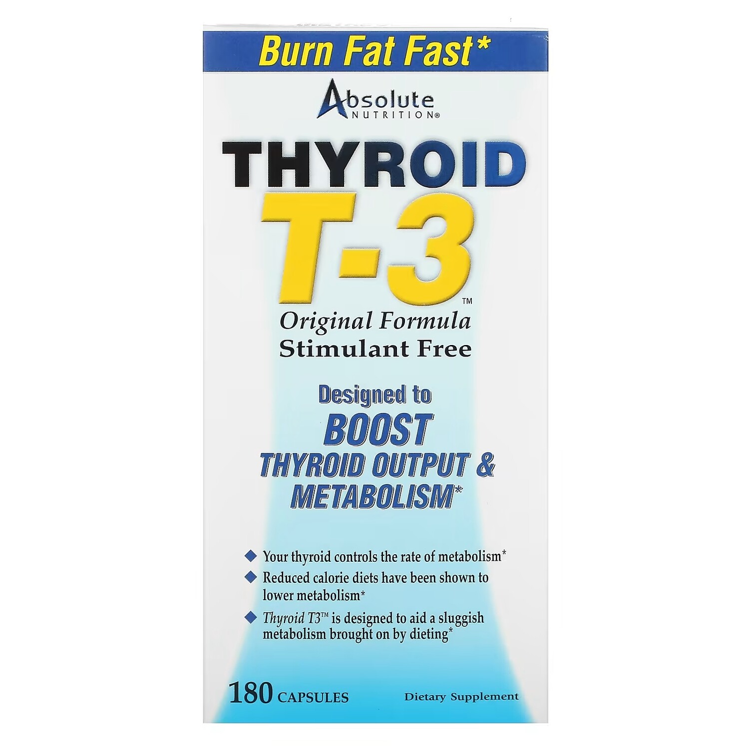 

Добавка Absolute Nutrition Thyroid T-3, 180 капсул