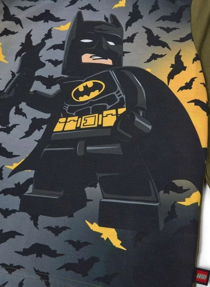 Лонгслив с длинным рукавом с принтом DC Lego, темно-хаки — фото 4