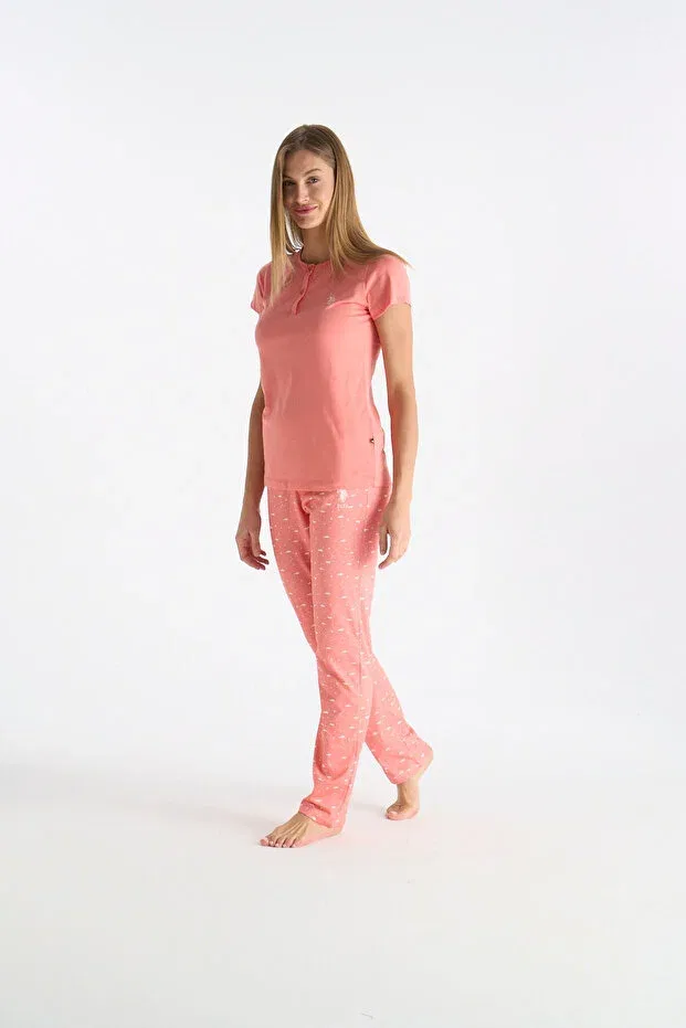 Женская пижама с коротким рукавом U.S. Polo Assn., Salmon