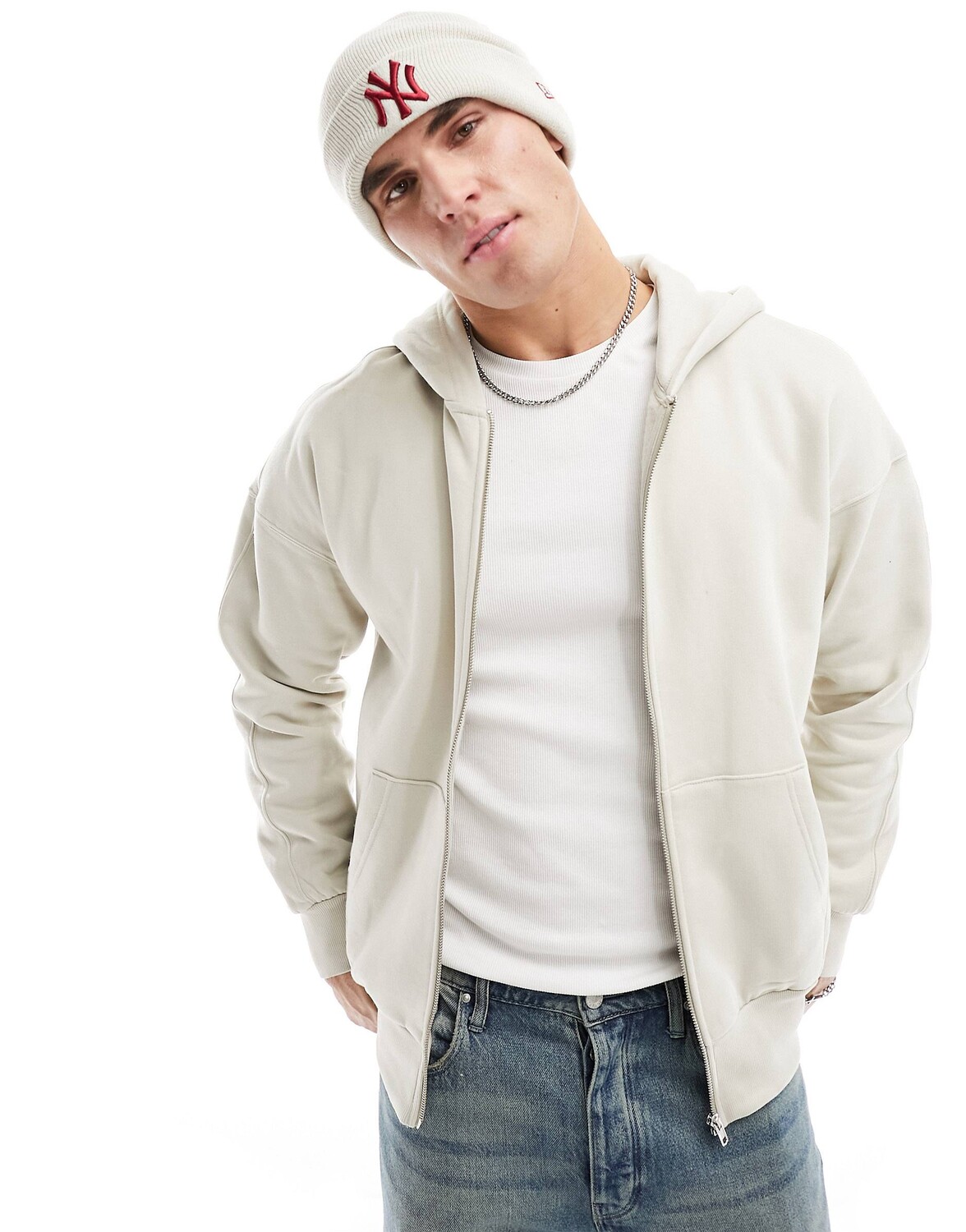 

Толстовка Only & Sons Heavyweight Zip Through, светло-бежевый
