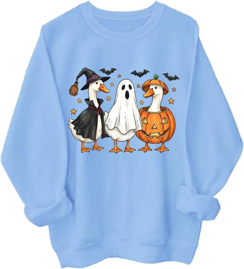 

Толстовка с капюшоном Goose Halloween, длинный рукав, принт с призраком