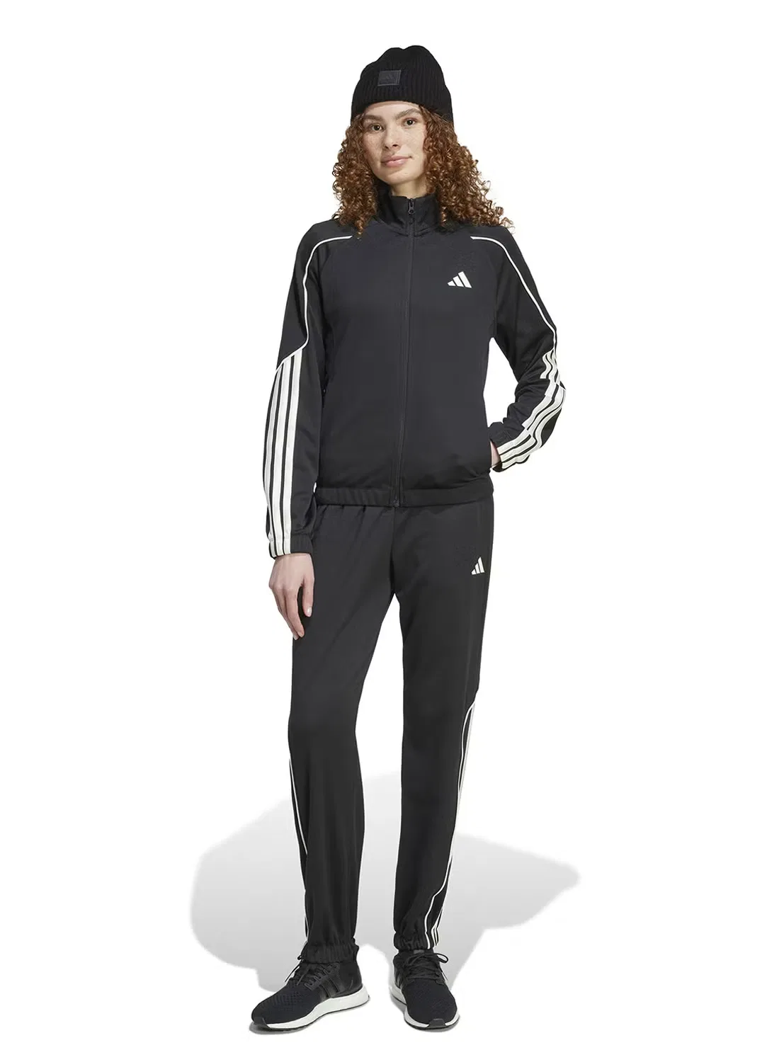 Костюм спортивный гладкий 3-Stripes Adidas, черный