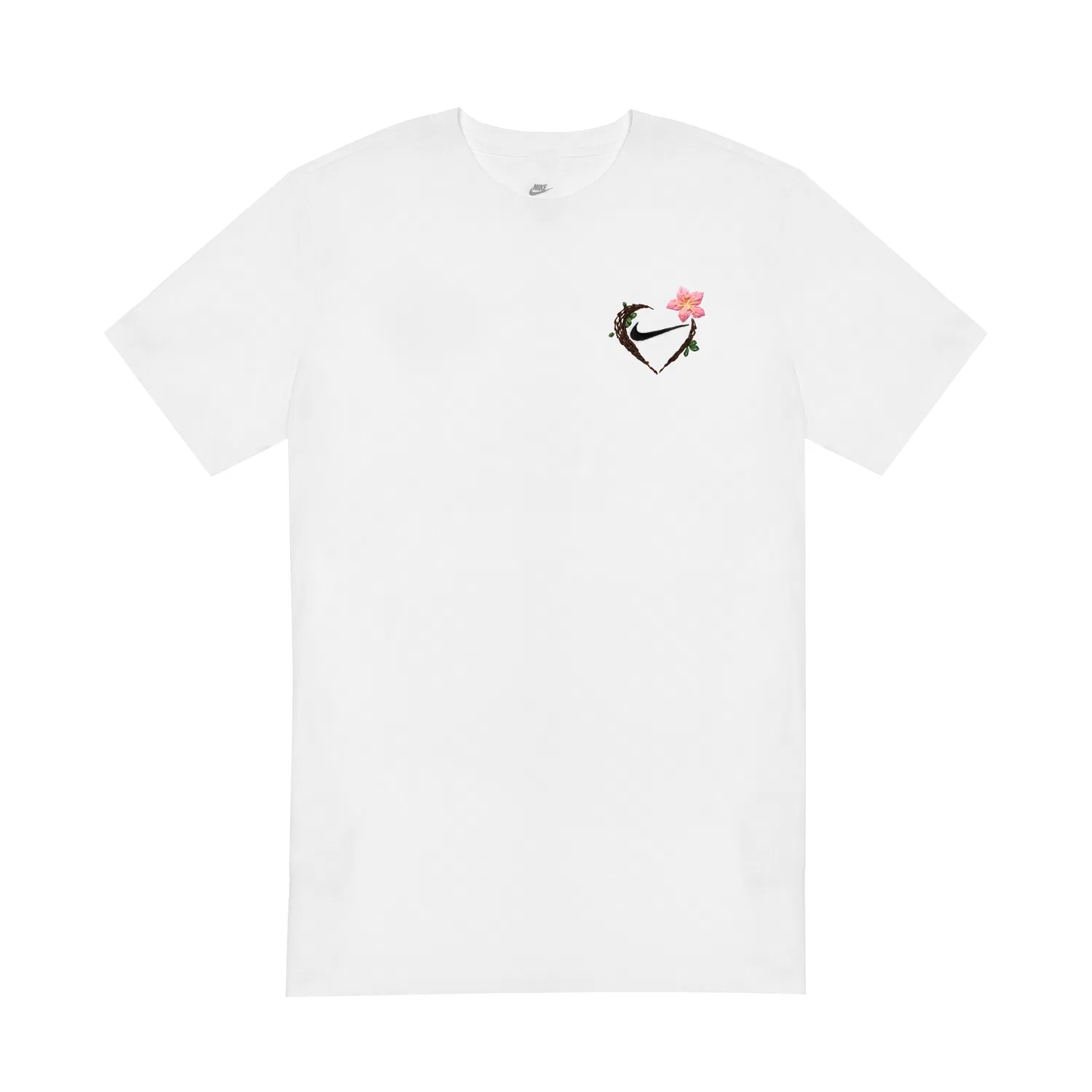 Футболка с ручной вышивкой Unisex White Nike, Белый
