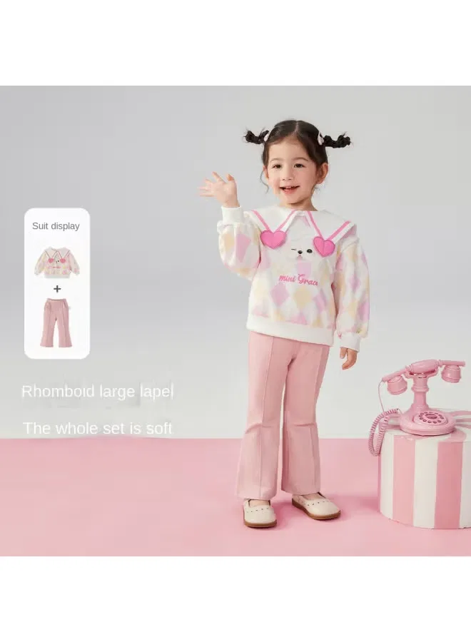Комплект детский с принтом худи и расклешенные брюки Jellybaby — фото 2