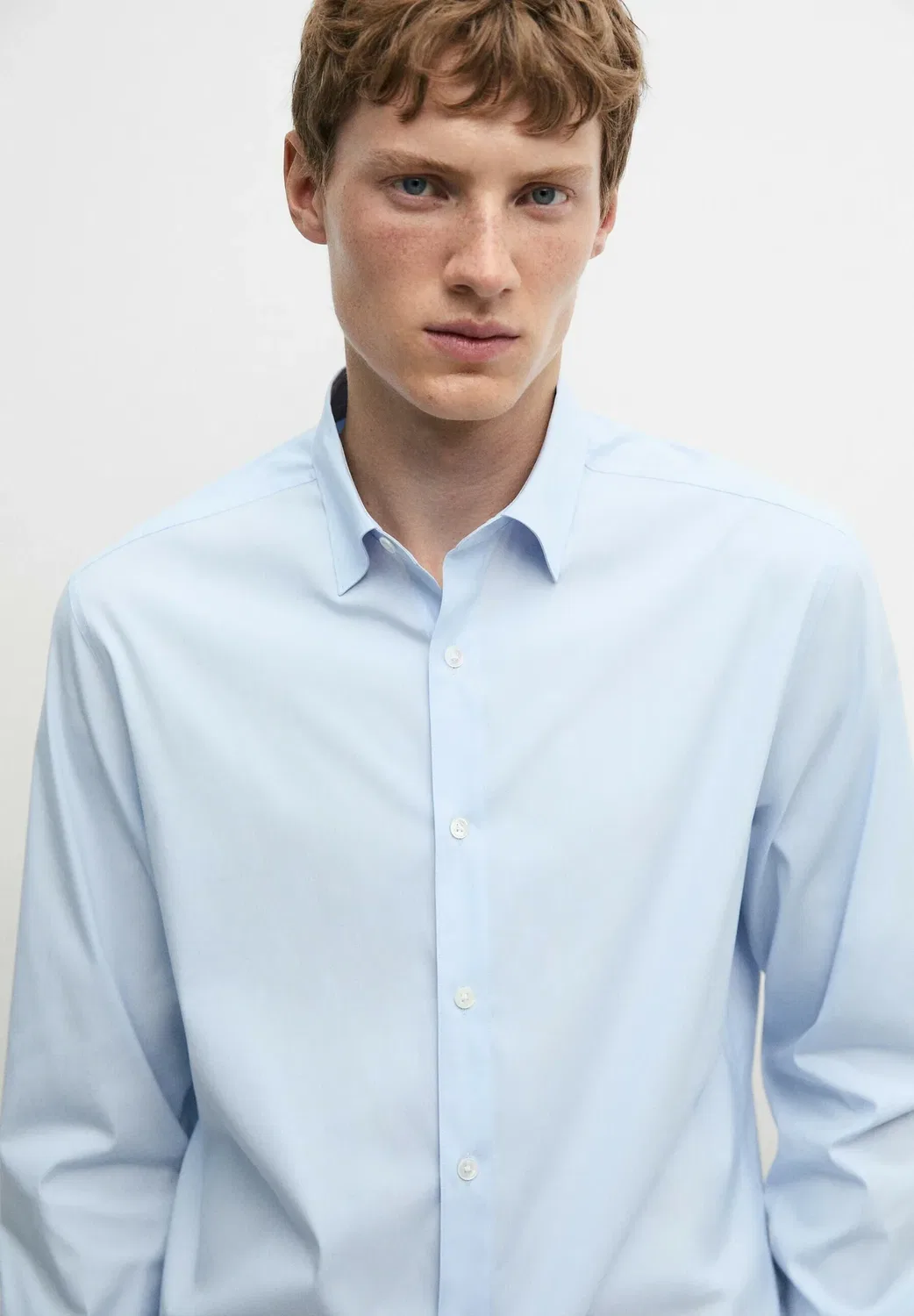 Классическая рубашка Massimo Dutti, Light Blue — фото 4