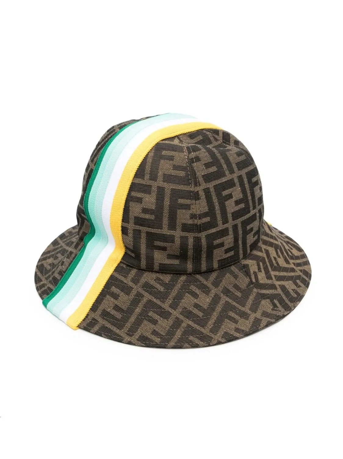 Полосатая солнцезащитная шляпа FENDI, нейтральный
