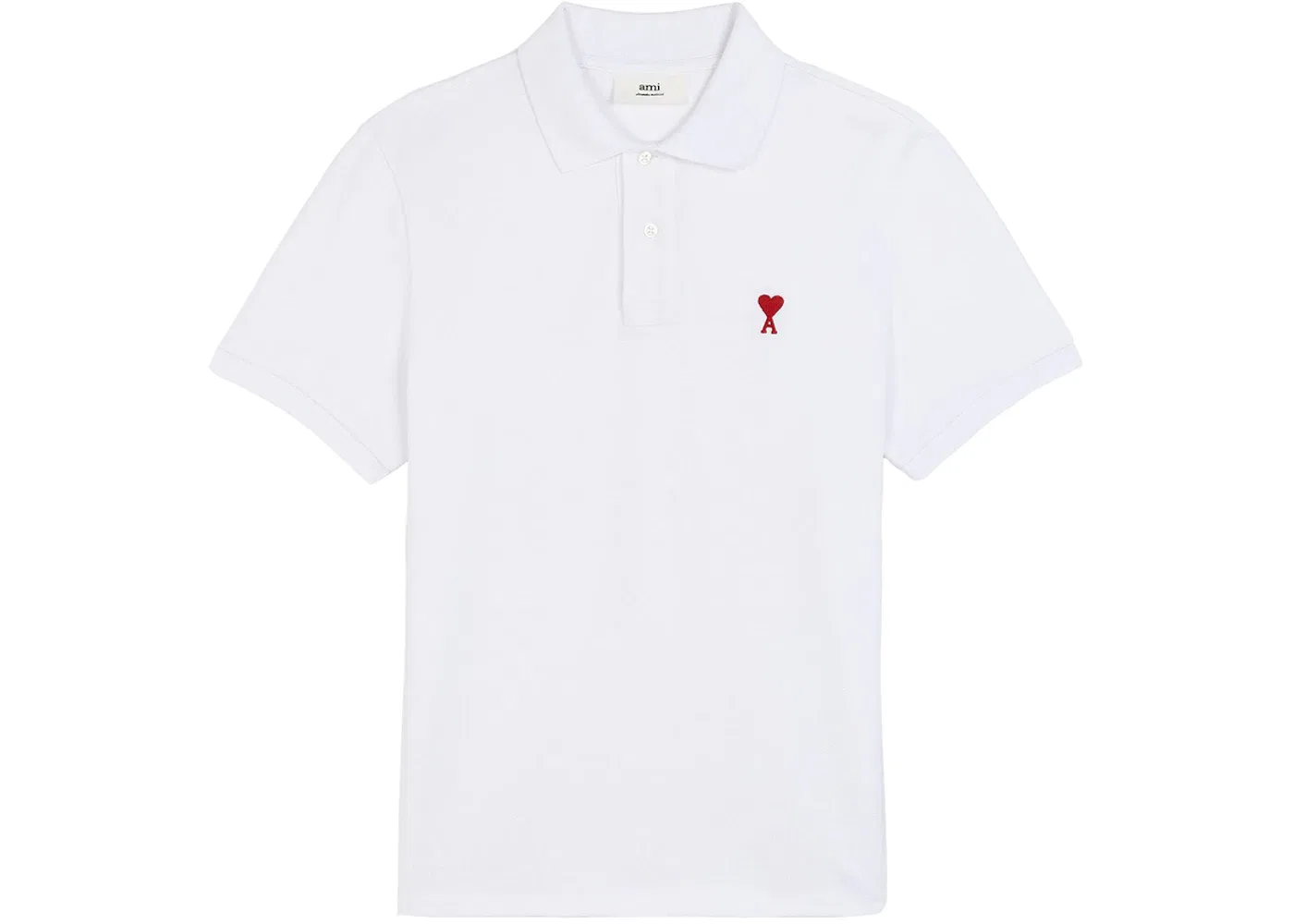 Мужская поло с вышивкой Ami De Coeur Ami Paris, White/Red