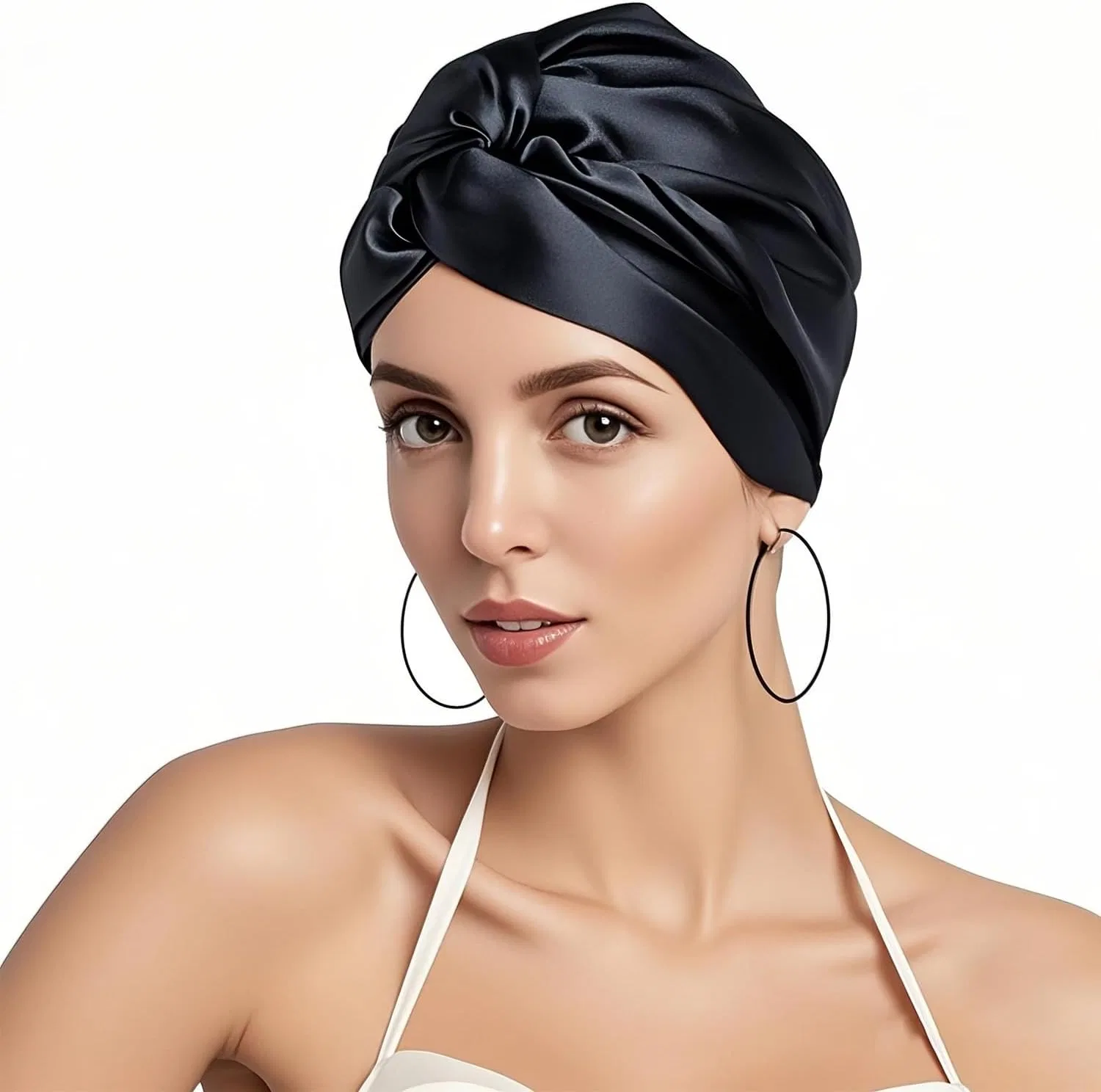 Шапочка для сна Yuuigar, 22 Momme Mulberry Silk, 02/Schwarz