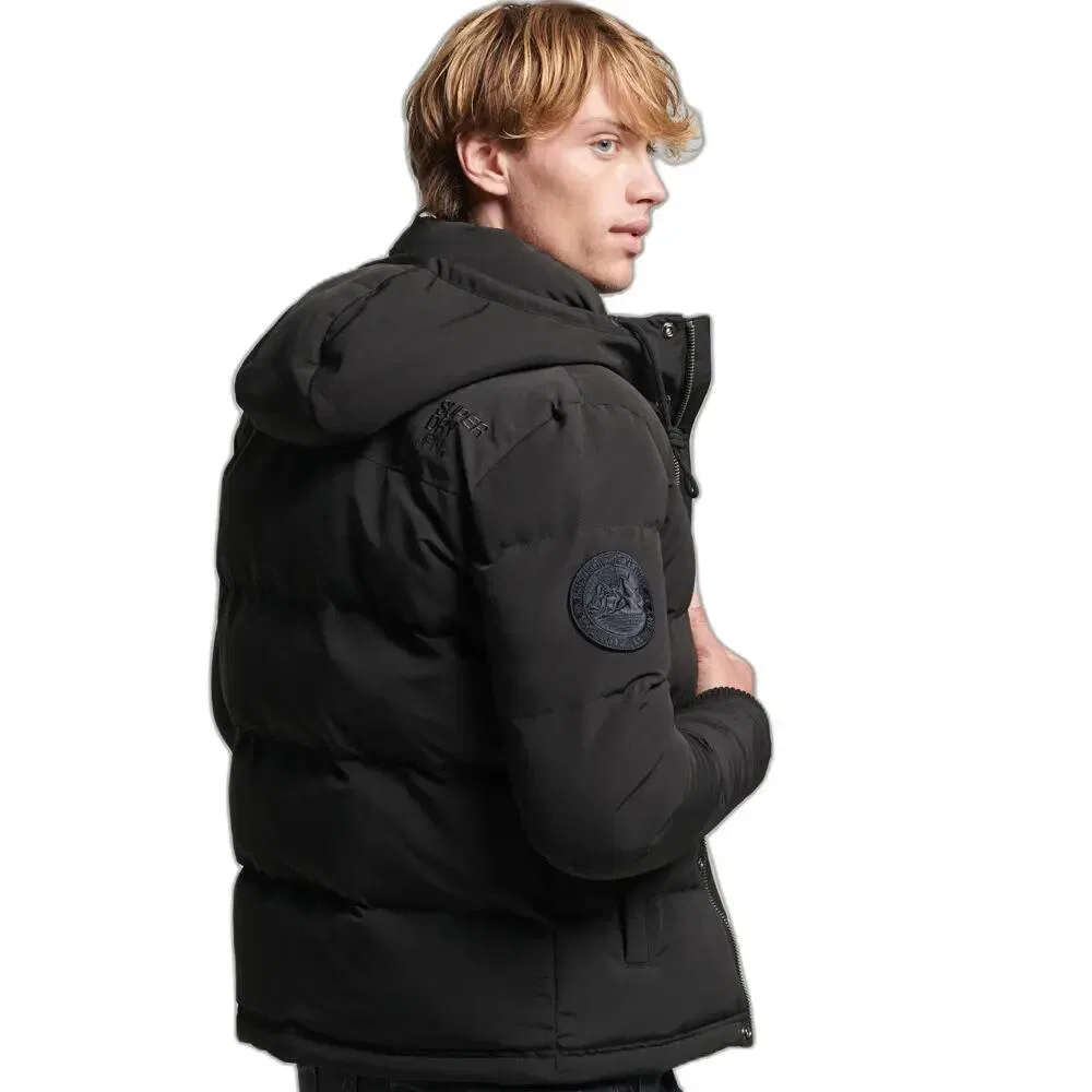 Мужская куртка-пуховик с капюшоном Everest Superdry, Schwarz — фото 3
