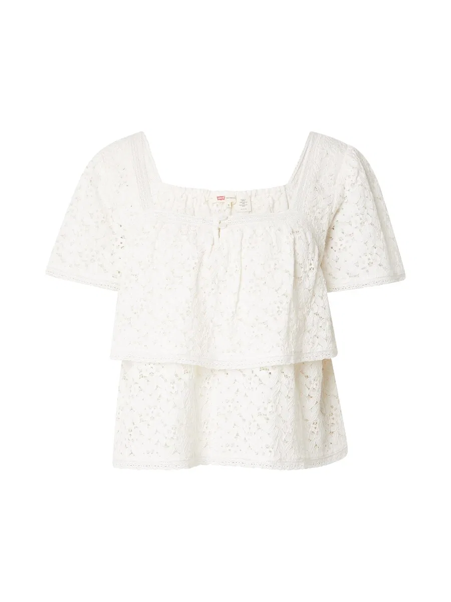 Блузка LEVI'S 'Dom Ss Lace Blouse' белого цвета
