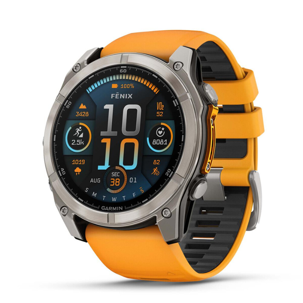 

Умные часы Garmin Fenix 8, Sapphire, 51 мм, AMOLED 1.4", Wi-Fi, титановый/оранжевый