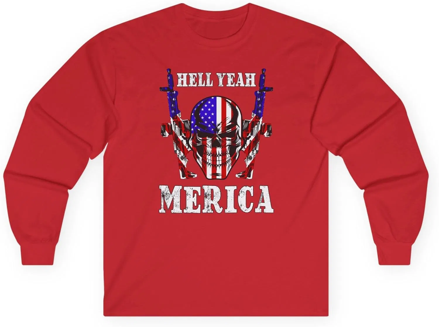 Женская футболка с длинным рукавом Hell Yeah Merica, красный
