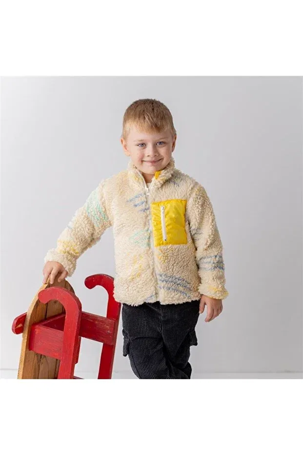 Детское пальто для девочек с полосками Mama Yoyo Baby&Kids, Nude Color — фото 3